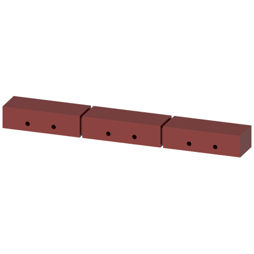 Support for DIN 43673 front connections size 2, set for 3 poles