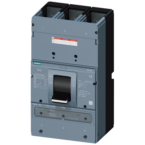 circuit breaker 3VA5 UL frame 1200 breaking capacity class  H 65kA @ 480 V 3-pole, line protection TM230,  FTAM, In=800A overload protection Ir=800...