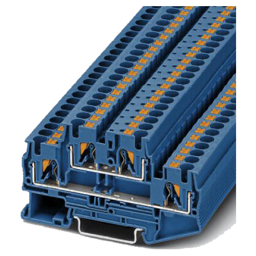 Two-tier terminal 4 mm2, 6.2 mm wide, blue