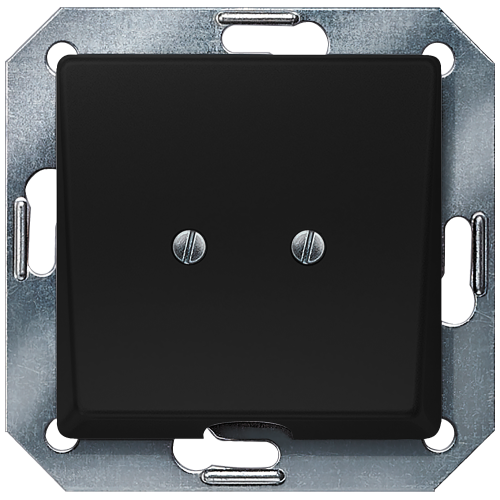 DELTA i-system soft black outlet plate, 55x 55 mm