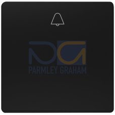 DELTA i-system soft black Rocker switch with bell symbol for pushbutton, 55x 55 mm