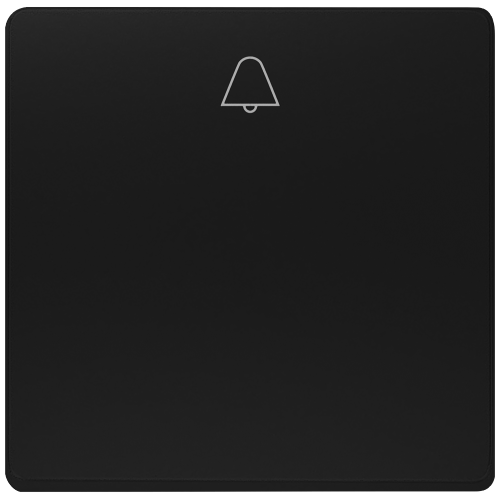 DELTA i-system soft black Rocker switch with bell symbol for pushbutton, 55x 55 mm