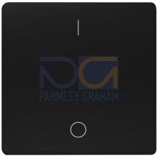 DELTA i-system soft black Rocker switch with symbols I/O for OFF switch 2-pole, 3-pole 55x 55 mm