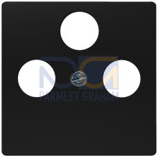 DELTA i-system soft black Cover plate TV/RF/SAT, 3 holes