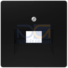 DELTA i-system soft black Cover plate UAE connection socket suitable for Rutenbeck Cat. 3+5/ BTR Cat. 6, 55x 55 mm