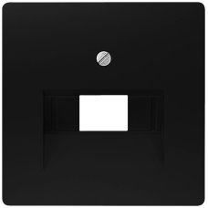 DELTA i-system soft black Cover plate UAE connection socket suitable for Rutenbeck Cat. 3+5/ BTR Cat. 6, 55x 55 mm