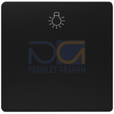 DELTA i-system soft black Rocker switch with symbol light for pushbutton, 55x55mm