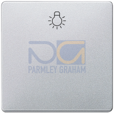 DELTA i-system aluminum-metallic Rocker switch with symbol light for pushbutton, 55x55mm