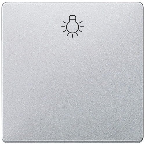 DELTA i-system aluminum-metallic Rocker switch with symbol light for pushbutton, 55x55mm