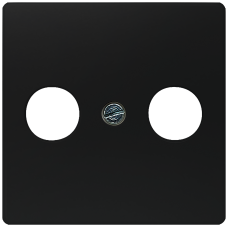 DELTA i-system soft black antenna cover plate 55x 55 mm for broadband connection socket RF/TV