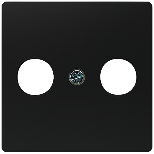 DELTA i-system soft black antenna cover plate 55x 55 mm for broadband connection socket RF/TV