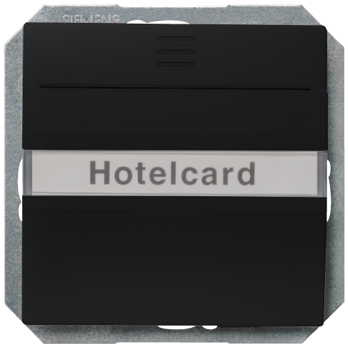DELTA i-system soft black HotelCard switch illuminated , 55x55 mm