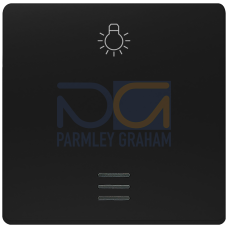 DELTA i-system soft black Rocker switch with window with symbol light for pushbutton, 55x 55 mm