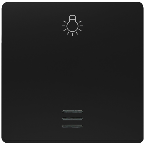 DELTA i-system soft black Rocker switch with window with symbol light for pushbutton, 55x 55 mm