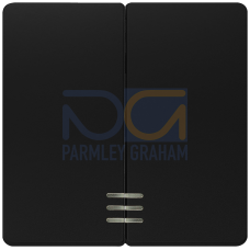 DELTA i-system soft black Rocker switch with window for Series/double two-way switch 55x 55 mm