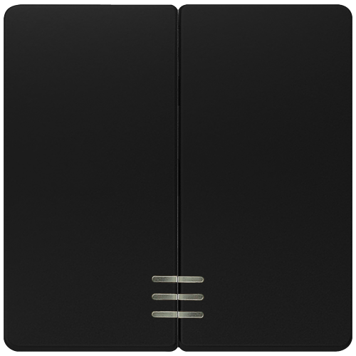DELTA i-system soft black Rocker switch with window for Series/double two-way switch 55x 55 mm
