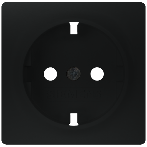 DELTA i-system soft black SCHUKO socket outlet 10/16 A 250 V With screwless Connection terminals cover plate 55 x 55 mm