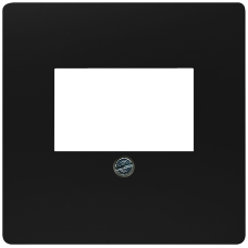 DELTA i-system cover plate 55 x 55 mm for TAE connection socket and loudspeaker connection socket, Soft black