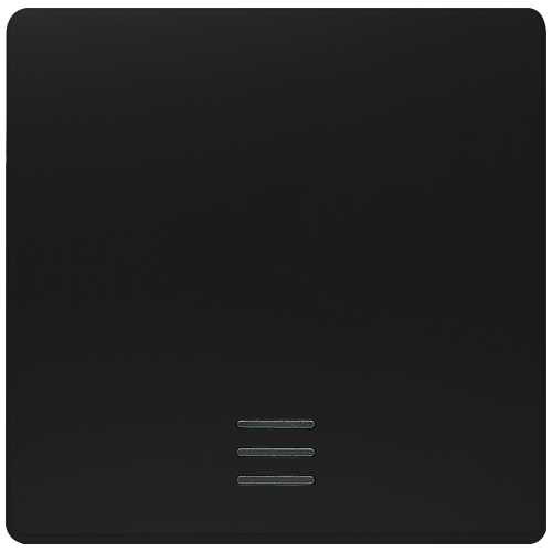 DELTA i-system soft black Rocker switch with window, 55x 55 mm for pilot lamp/off/changeover switch for neutral pushbutton and for push-buttons