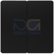 DELTA i-system soft black Rocker switch for Series/double two-way switch for double pushbutton, 55x 55 mm