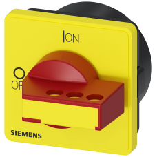 Rotary operating mechanism, red/yellow, 66x66 mm, lockable for four-hole front mounting