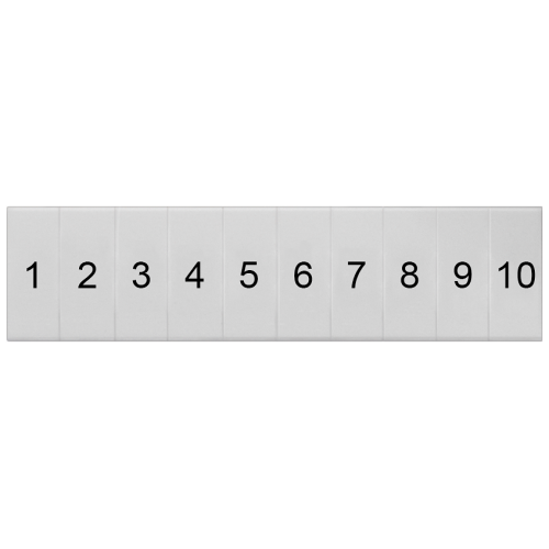 Labeling plate, front, with 1-10 vertical, Terminal width: 4.2 mm, H: 10.5 mm, white