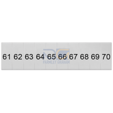 Labeling plate, front, with 61-70, vertical, terminal width: 4.2 mm