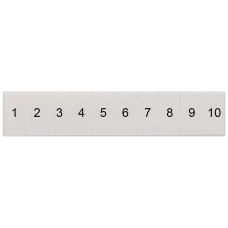Labeling plate, front, with 1-10 vertical, Terminal width: 5.2 mm, H: 10.5 mm, white