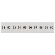 Labeling plate, front, with 51-60, vertical, terminal width: 5.2 mm