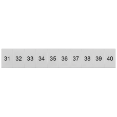 Labeling plate, front, with 31-40, vertical, terminal width: 6.2 mm