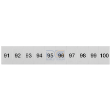 Labeling plate, front, with 91-100, vertical, terminal width: 6.2 mm