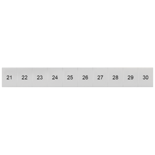 Labeling plate, front, with 21-30, vertical, terminal width: 8.2 mm