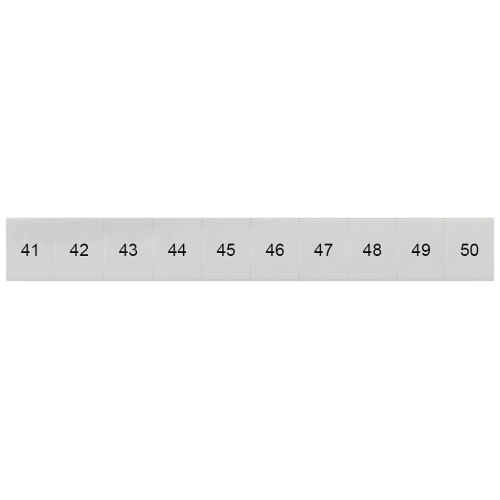 Labeling plate, front, with 41-50, vertical, terminal width: 8.2 mm