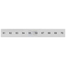 Labeling plate, front, with 61-70, vertical, terminal width: 8.2 mm