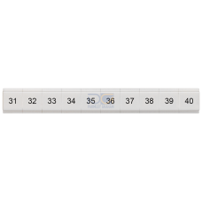 Labeling plate, flat, with 31-40 vertical, Terminal width: 5.2 mm, H: 6.4 mm, white