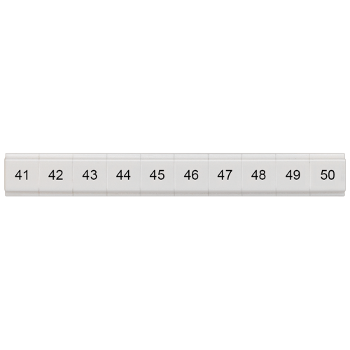 Labeling plate, flat, with 41-50 vertical, Terminal width: 5.2 mm, H: 6.4 mm, white