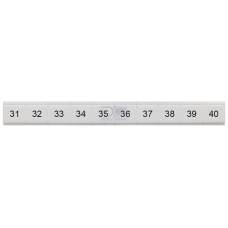 Labeling plate, flat, with 31-40 vertical, Terminal width: 6.2 mm, H: 6.4 mm, white