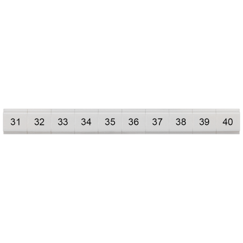 Labeling plate, flat, with 31-40 vertical, Terminal width: 6.2 mm, H: 6.4 mm, white