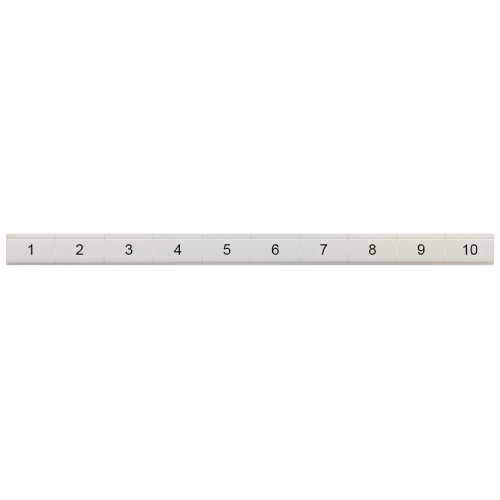 Inscription label, flat, with 1-10, vertical, terminal width: 10.2 mm, H: 6.4 mm