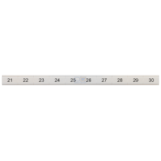 Labeling plate, flat, with 21-30, vertical, terminal width: 10.2 mm