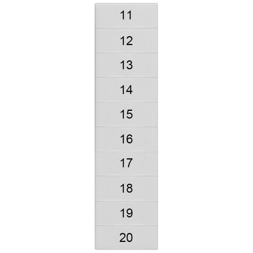 Labeling plate, front, with 11-20, horizontal, terminal width: 4.2 mm