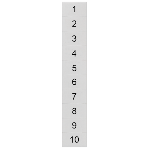 Labeling plate, front, with 1-10, horizontal, terminal width: 6.2 mm