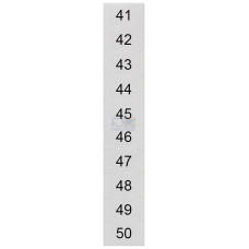 Labeling plate, front, with 41-50, horizontal, terminal width: 6.2 mm