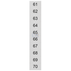Labeling plate, front, with 61-70, horizontal, terminal width: 6.2 mm
