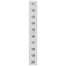 Labeling plate, front, with 11-20, horizontal, terminal width: 8.2 mm