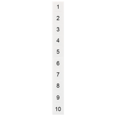 Labeling plate, front, with 1-10 horizontal, Terminal width: 10.2 mm, H: 6.4 mm, white
