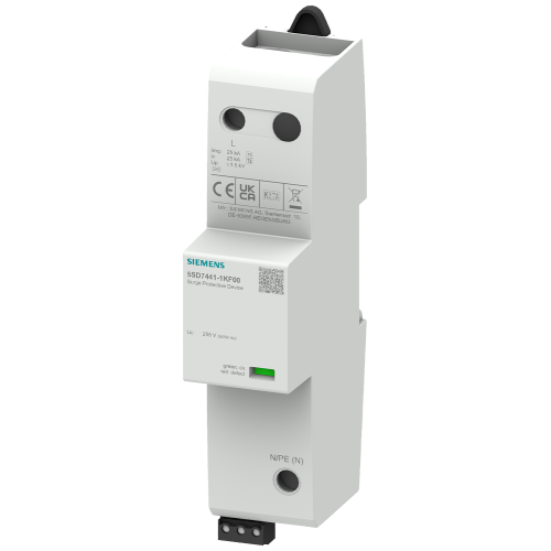 arrester combination with integrated arrester back-up fuse requirement class B+C, 255 V UC 1-pole for TN-S and TT systems