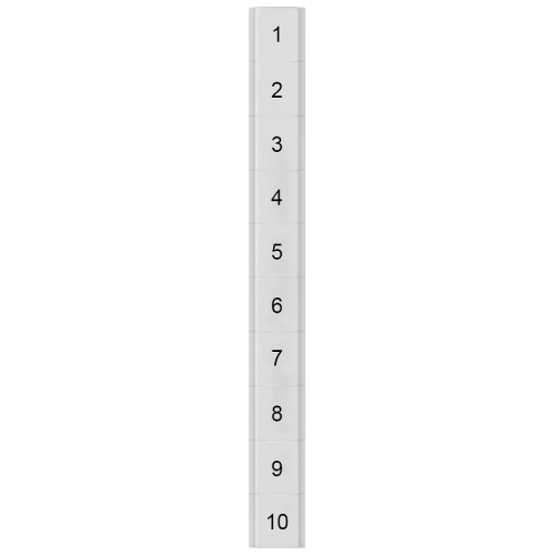 Labeling plate, flat, with 1-10, horizontal, terminal width: 6.2 mm