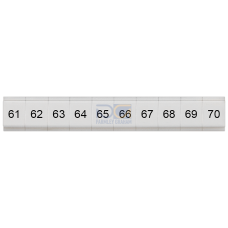 Labeling plate, flat, with 61-70, vertical, Terminal width: 4.2 mm, H: 6.4 mm, white