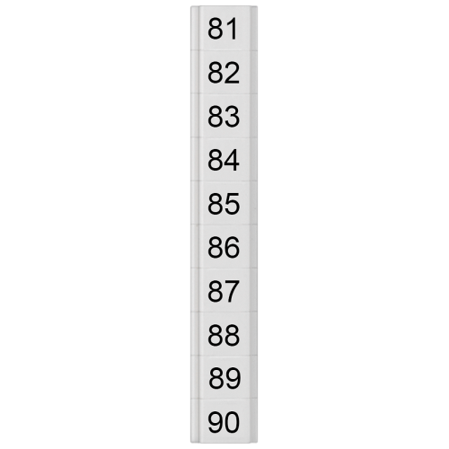 Labeling plate, flat, with 81-90, horizontal, terminal width: 4.2 mm